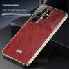Samsung S26 Ultra Leren Telefoonhoesje - Olie Was Patroon, Effen, Valbestendige Beschermhoes voor Zakelijk Gebruik.
