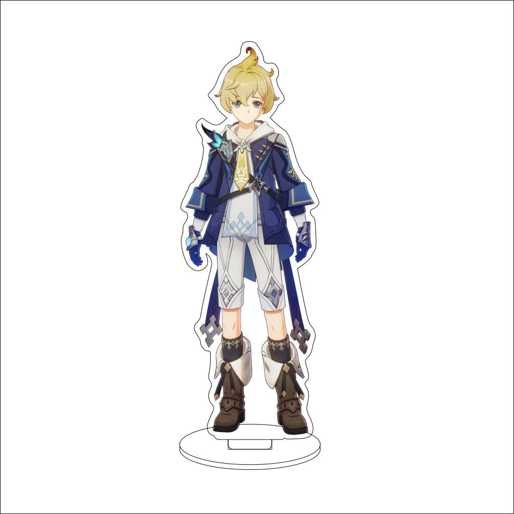 16CM Anime Genshin Impact Cosplay Acrylic Stand Ornaments Aether/Lumine/Paimon/Asmoday/Ronova  Figure Stand Halloween Gift