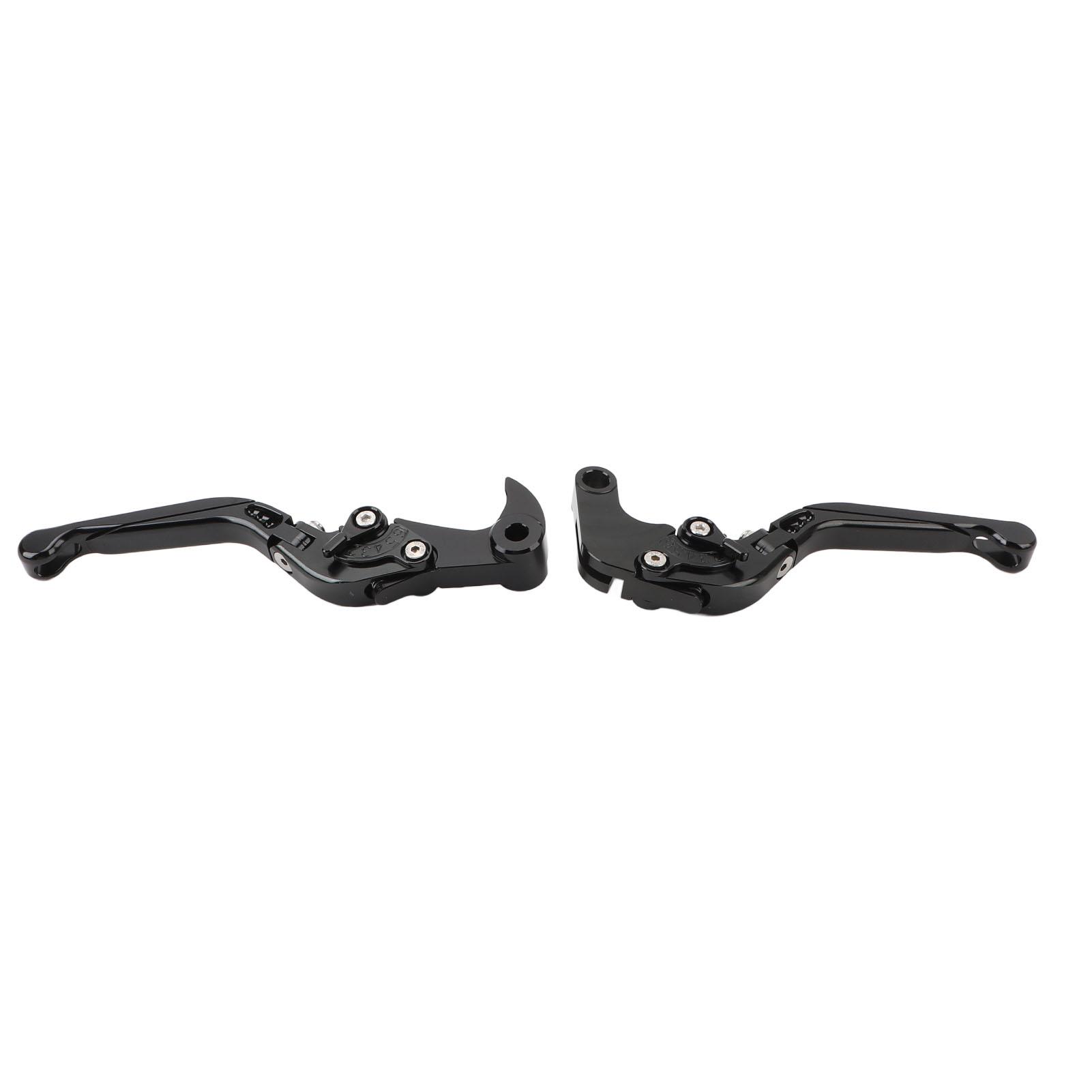 1 Pair Folding Clutch Lever Aluminum Alloy Adjustable Motorcycle Clutch Brake Handle Lever for MT‑09 YZF‑R6 Black