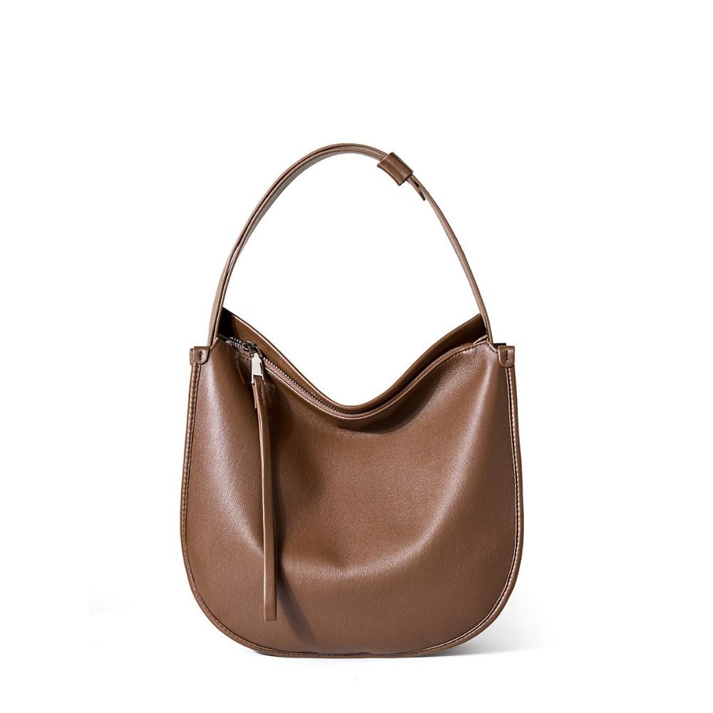 

Повседневная сумка-тоут из мягкой кожи для поездок на работу, большая вместимость, сумка-мессенджер через плечо темно-коричневого