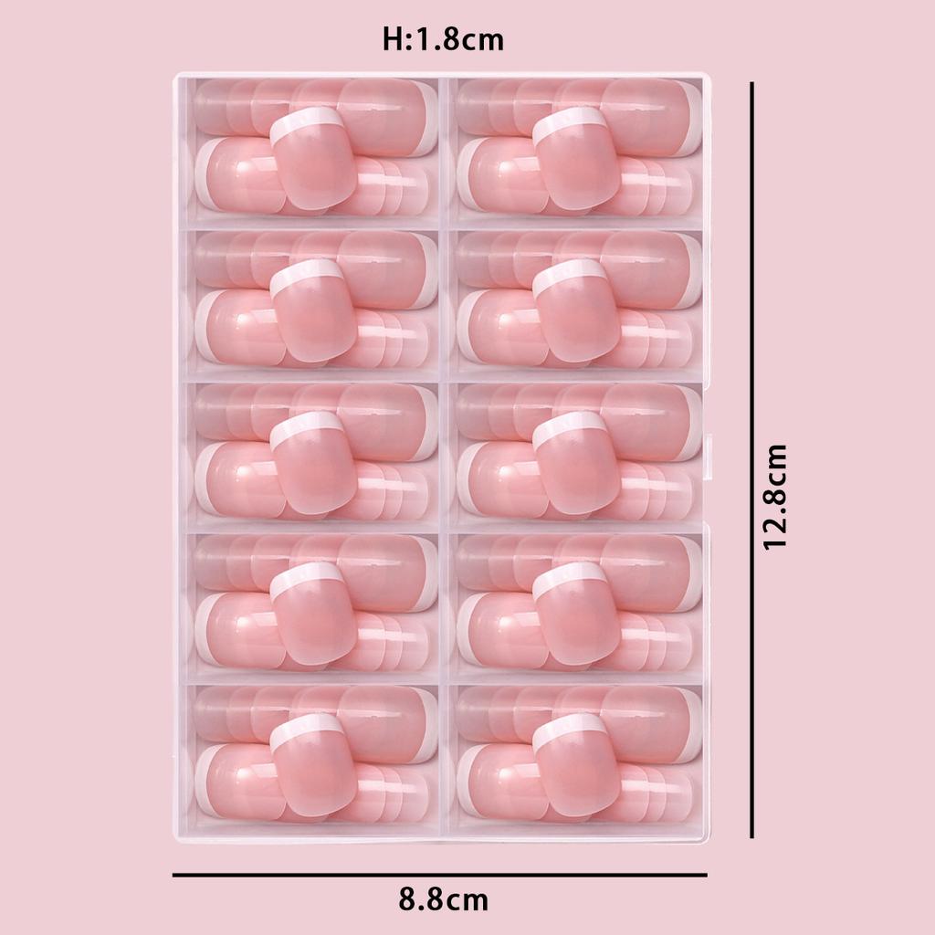 120 Pieces Of Boxed Nail Art Wearing Nail Art Short Style White French Style Nude Color Wearing Nail Art Short Nail Art Wearing Fake Nails In