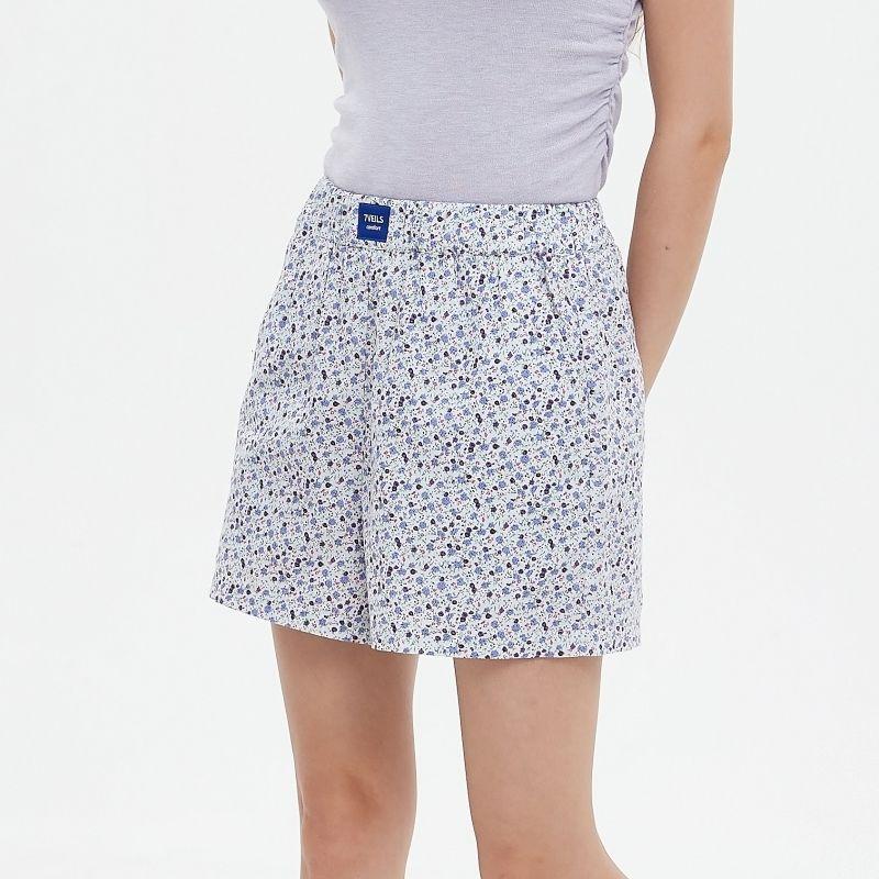 

Fashionable Two-Piece Stacked Double-Layer Waist Idle Style Pure Cotton Summer Shorts Short dress Women Beach Pants Home Pants Can Be Worn outside Purple (shorts) M