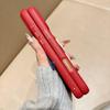 Red Embroidered Horse Leather Phone Case for Apple 17 Pro/iPhone 16, Large Hole, New Year Edition