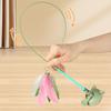 Cat Tease Toy with Suction Cup Interactive Cat Toy Press Lock Sticks on Floors Cat Wand Toy Flexible Steel Wire Cat Feather Toy