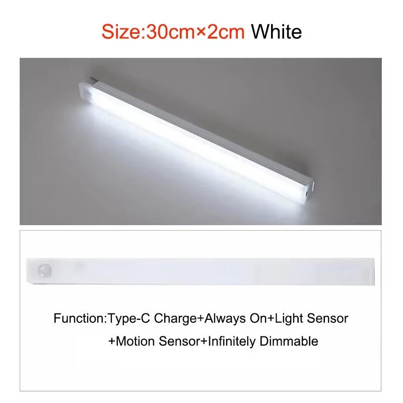 Motion Sensor LED Bar Light Induction Night Light Rechargeable 5V Portable Cordless Magnetic Cabinet Lamp for Kitchen Bedside