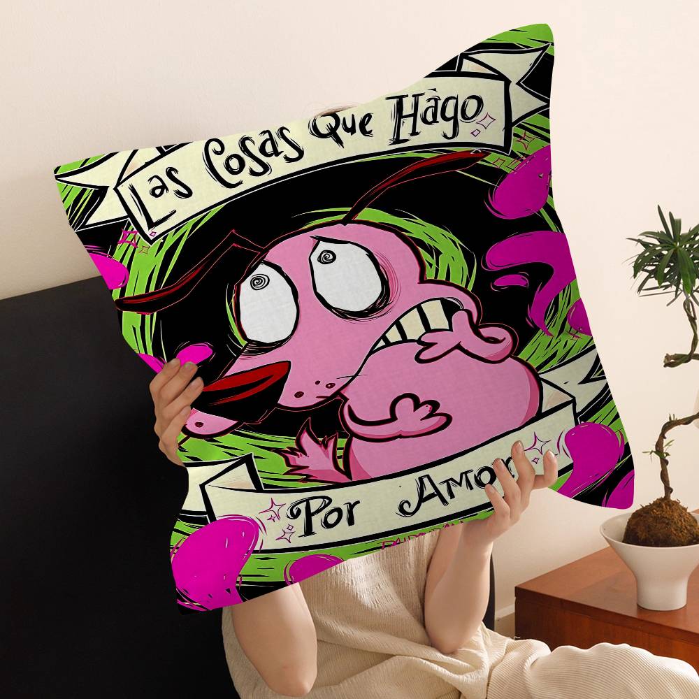 Cartoons C-Courage The Cowardly Dog Cushion Cover Decorative Pillow Sofa Home Decor Case Pillow Cases