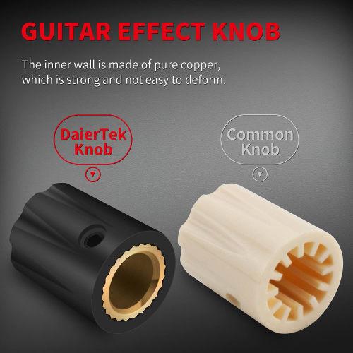 DaierTek 10-Piece Black Davies 1900h Clone Guitar Effect Pedal Knob 1/4 Shaft Screw Set for Amplifier Boss Volume Control