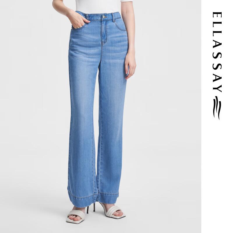 

ELLASSAY Women s Tencel High-Waist Straight-Leg Jeans M