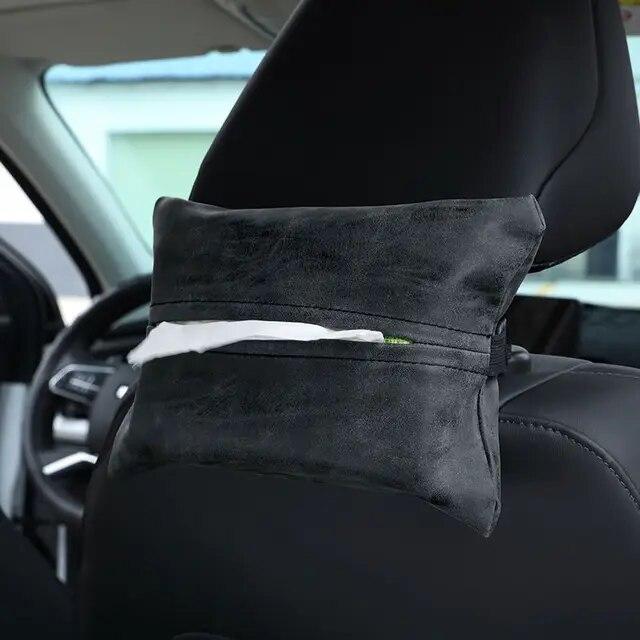 Hanging PU Leather Tissue Box Holder for Car Home Office Chic Restaurant Dining Table Napkin Dispenser Bathroom Paper Holder