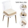 Toddler Booster Seat Dining, Washable 2 Straps Safety Buckle Kids Booster Seat for Dining Table, Portable Travel Increasing Cushion (Beige-PU)