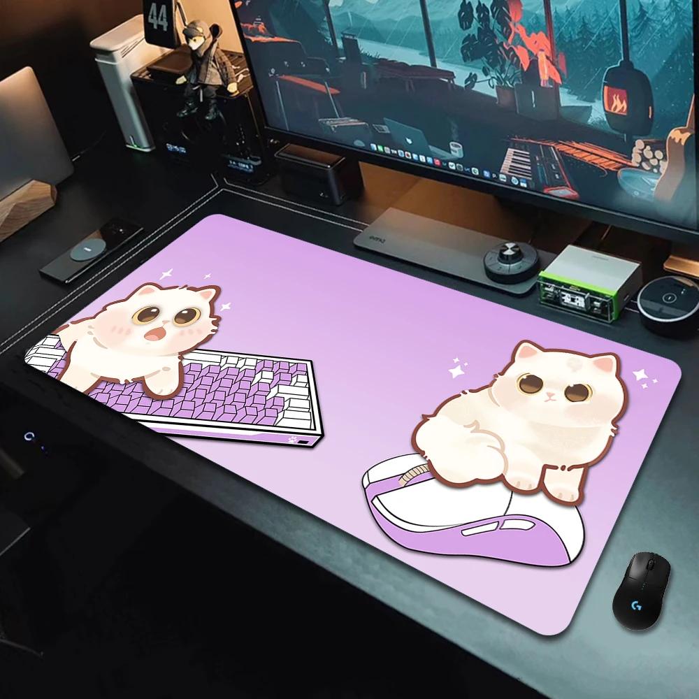 Large Mouse Pad MM Colorful Cute Cat Desk Pad Gamer Keyboard for PC Gamers Office Desk Accessories Mouse Gaming Playmat