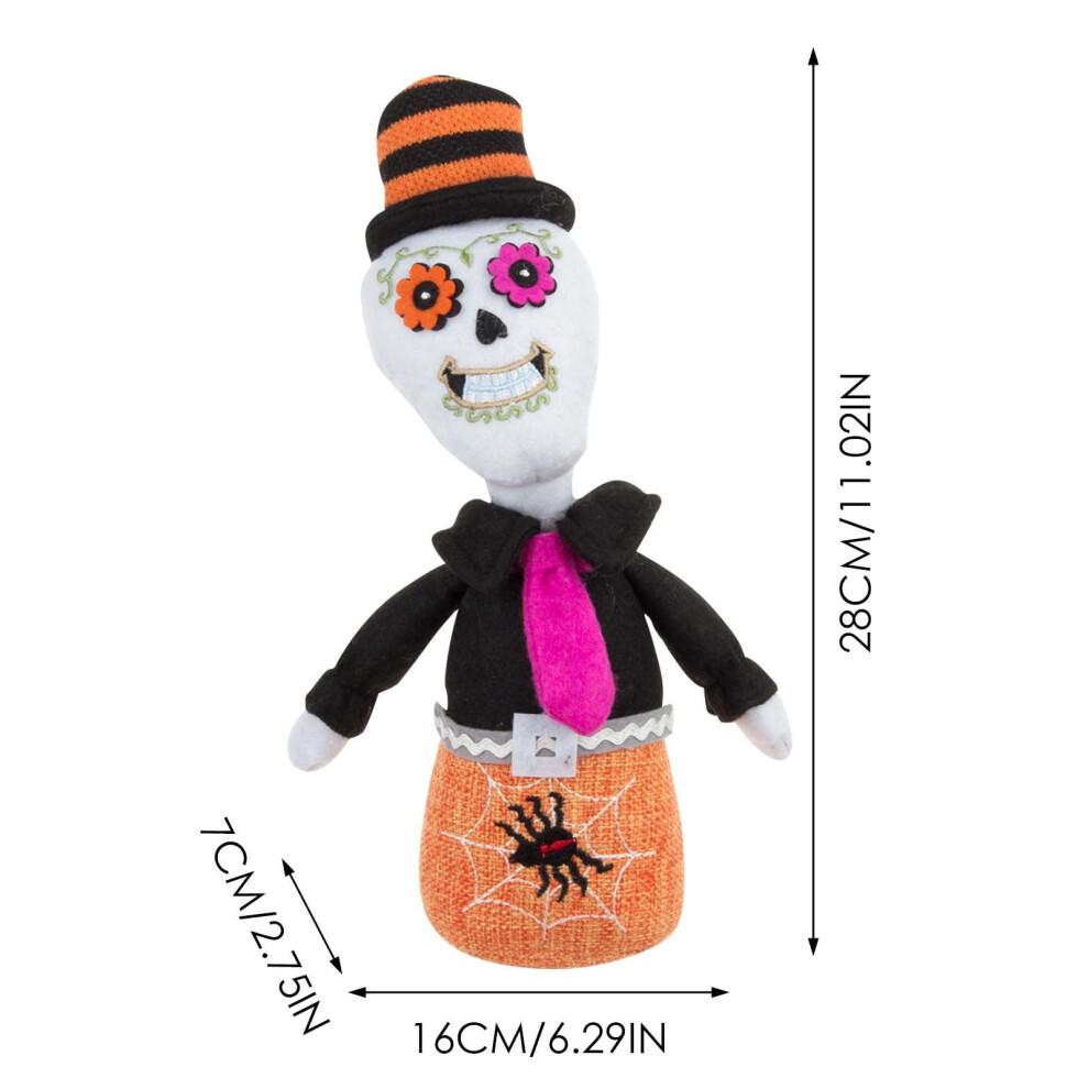 Skeleton Pumpkin Witch Tabletop Decoration Figure Shelf Sitters Figurine Present For Autumn Fall Decor