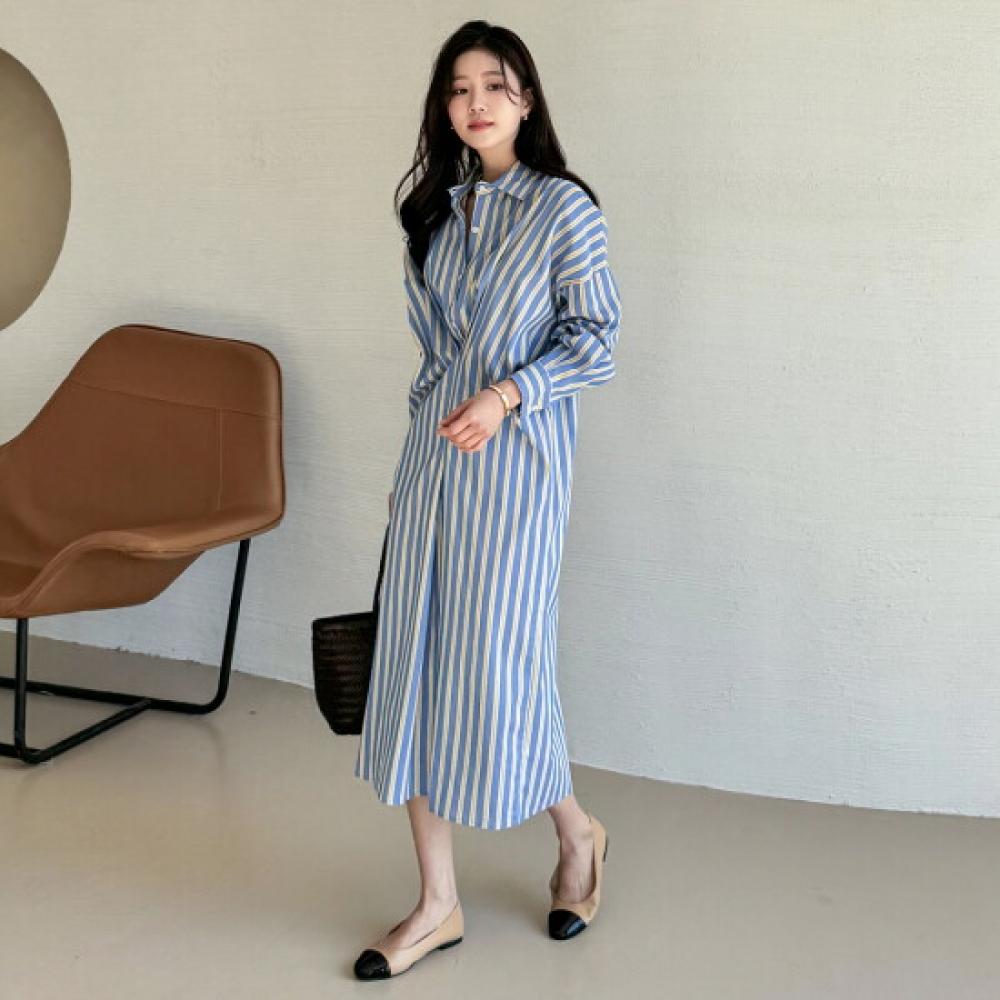 MorriS Coming Home Women S Stripe Long Shirt dreSS M2503op011a