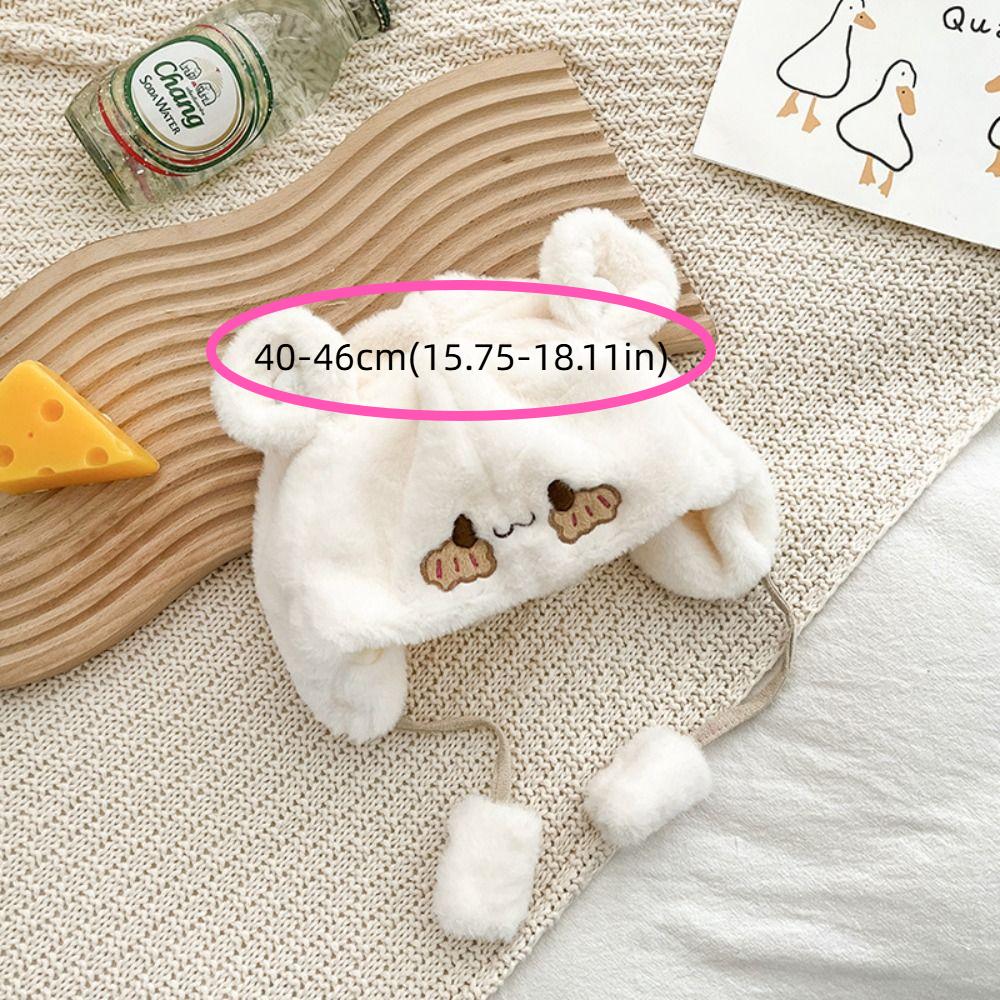 Cute Winter Warm Kids Girl Boys Baby Hats Fleece Wool Hemming Caps with Ball Solid Wool Ear Protection Hats Soft Newborn Bonnet