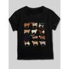 European Sizes Boys' Short Sleeve T-Shirt with Colorful Cow Breeds Print - Casual Summer Top for Youngsters & Teens, Educational Animal Design