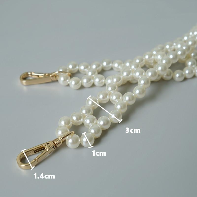 New Fashion Woman Handbag Accessory Parts Puring White Pearl Acrylic Resin Chain Luxury Solid Strap Women Cute Clutch Chains