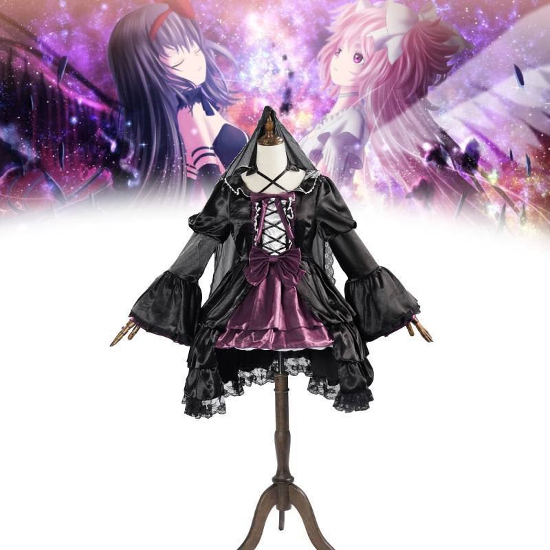 Puella Magi Madoka Magica Akemi Homura Cosplay Dress With Spandex Material For Role Play