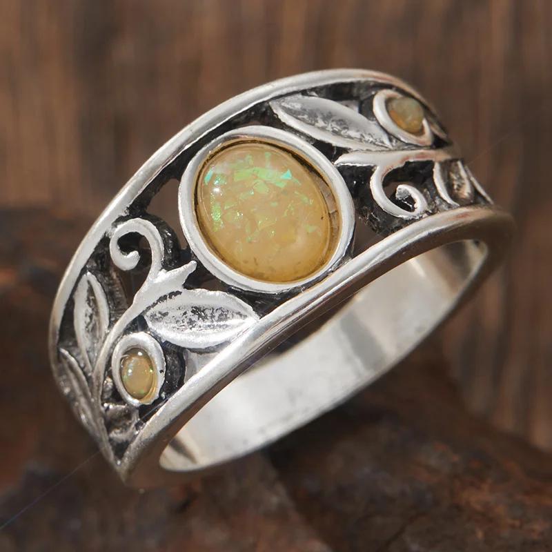 Bohemian Personalized Design Openwork Floral Geometric Ring Women'S Retro Ethnic Style Festival Jewelry Accessories