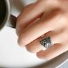 Ring aus S925 Sterlingsilber im koreanischen Stil, einzigartig, Vintage, geometrisch, offen, verstellbar, Damenschmuck