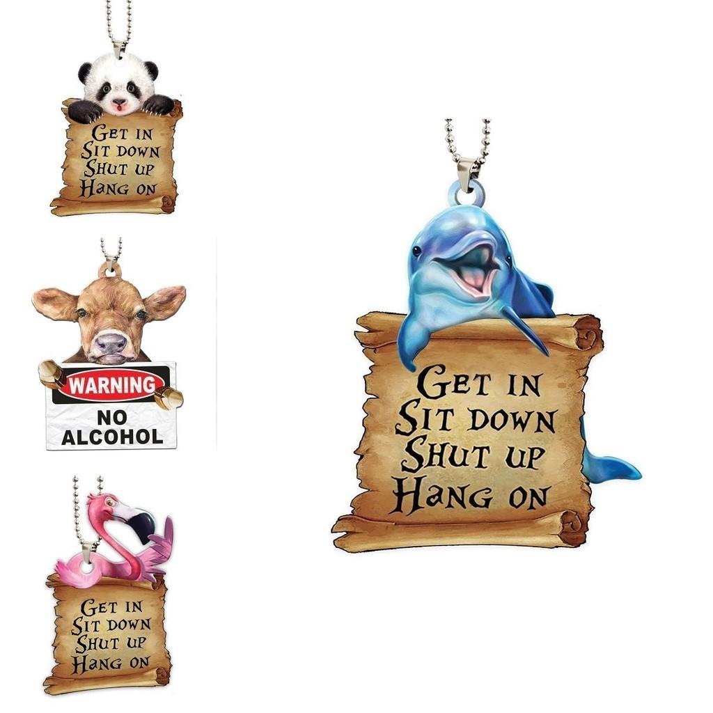 Dolphin Car Rearview Mirror Accessory Christmas Tree Decoration Hanging Ornament Home Decor Gift Acrylic Material