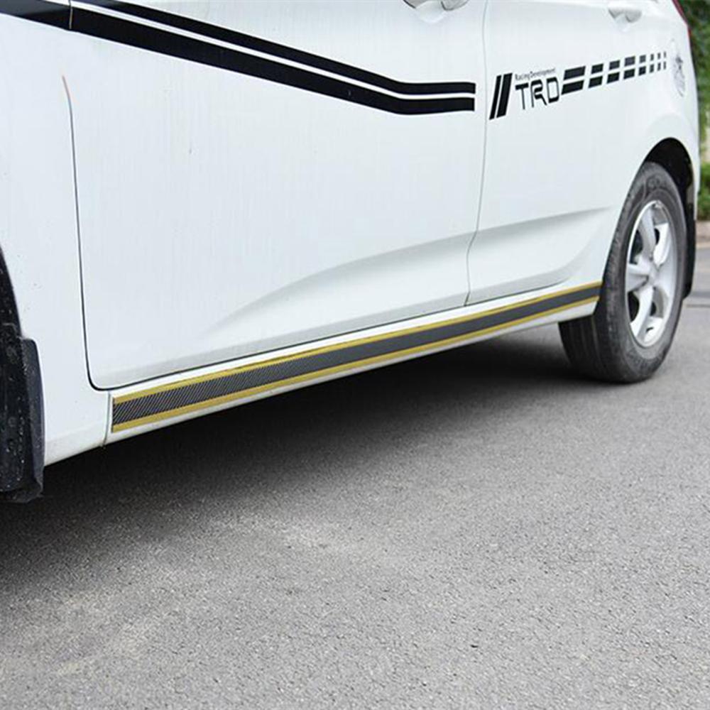 5CM Width Car Stickers Anti Scratch Door Sill Protector Rubber Strip Carbon Fiber Car Threshold Protection Bumper Film