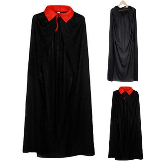 Kapüşonlu Tek Kat Çocuk Pelerin Ceket Yaka Bağcıklı Uzun Cadılar Bayramı Pelerini Cadılar Bayramı Kostümü