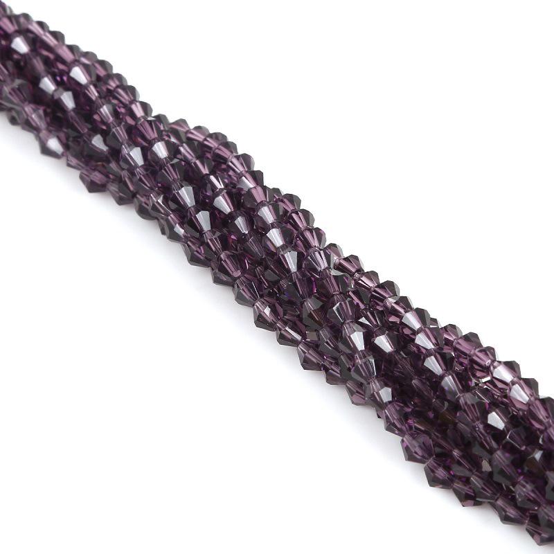 4mm Faceted Diamond Crystal Glass Beads for Handmade Hair Accessories