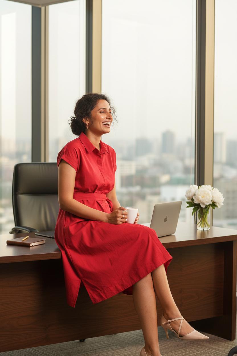 Authority In Motion Red dress | Vibrant Hourglass Fit 34 красный