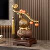 Chinese Style Persimmon Ruyi Crystal Gourd Ornament for Living Room, Entrance, or Wine Cabinet – Ideal Housewarming Gift