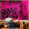 Graffiti Art Wall Tapestry Urban Street Style Pink Black Design Modern Decor Hip Hop Room Wallpaper Living Room Print