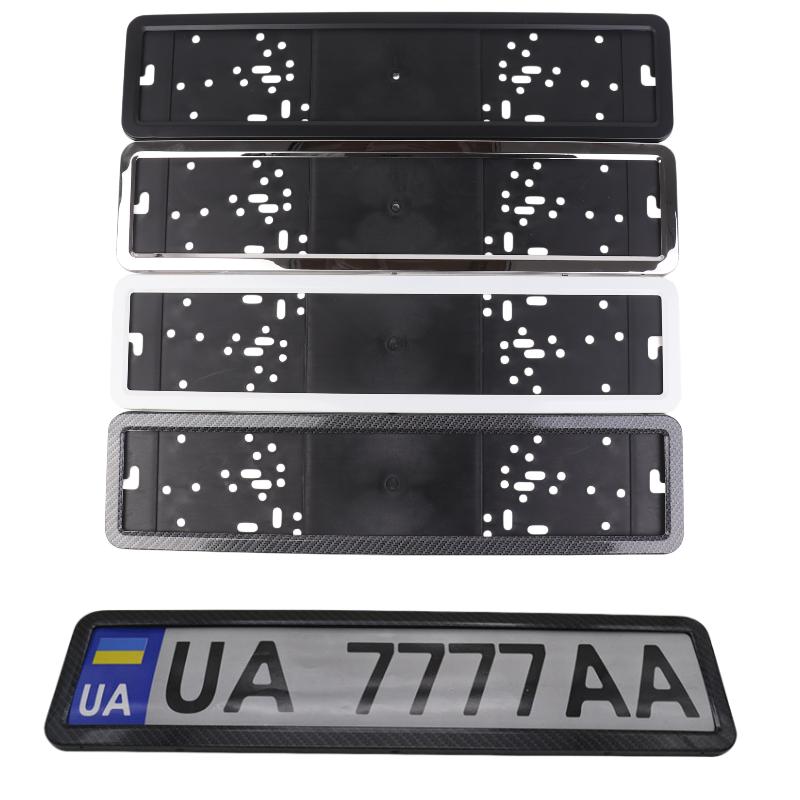1Pcs Stainless Steel Metal Frame Cover Standard License Plate RU UA EU Number Plate Holder Black License Plate Holder Mount