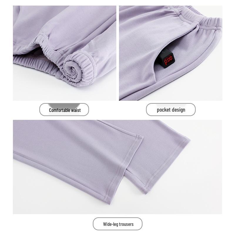 Aifen Teng Women's Loose Fit Cotton Pajama Pants: Summer, Solid Color, Plus Size, Straight Leg, Wear Indoors or Outdoors.