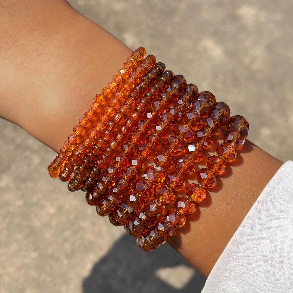 Spring/Summer New Collection Multi-Layer Beads Bracelet Set for Women Jewelry Trendy Versatile Cut Surface Beads Bracelet