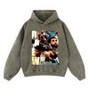 Oversized Hooded Cotton Sweatshirt With Batik Print Vintage Streetwear Men Winter Loose Fit