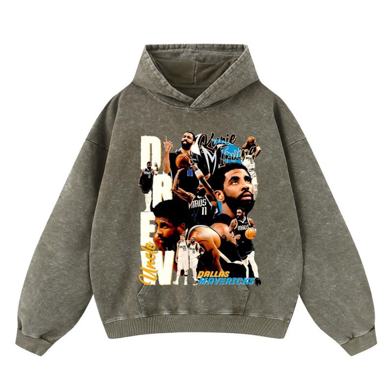 Oversized Hooded Cotton Sweatshirt With Batik Print Vintage Streetwear Men Winter Loose Fit