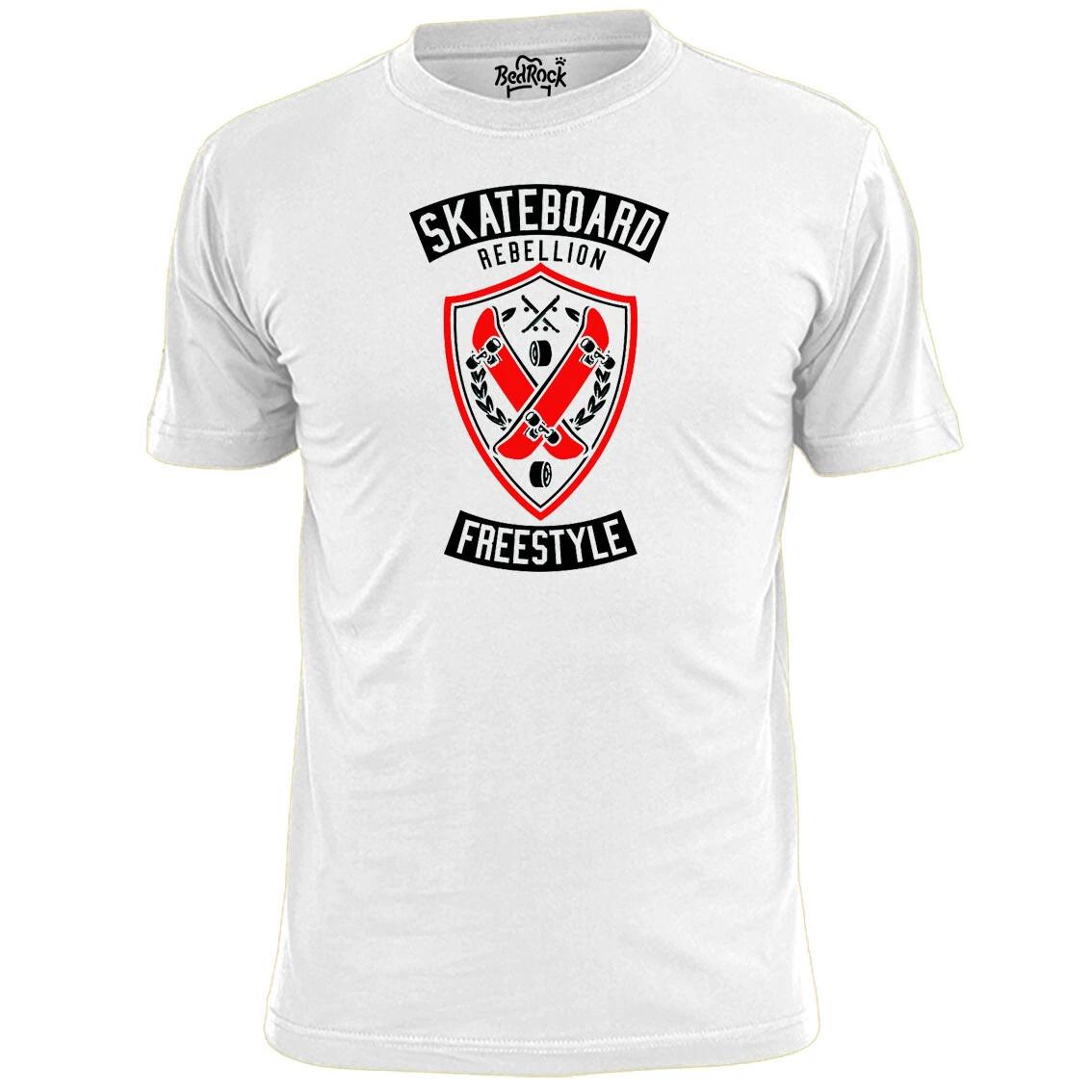 Mens Skateboard Rebellion Freestyle T shirt Skateboarding 360 Flip M