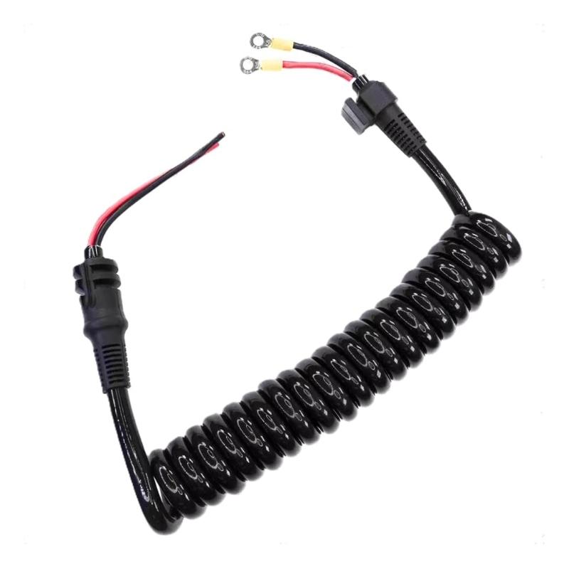 Coiled Trolling Motor Power Cable for Motorguide Xi5 Trolling Motor 72 inch Shaft, Replacement Lead 8M0135682 with Terminal End Layout and Service Use