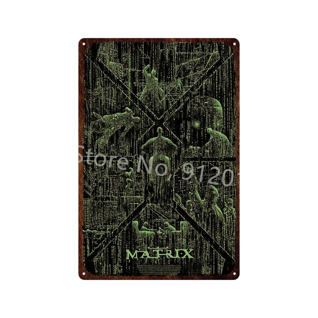 Vintage The Matrix Metal Tin Sign Poster  Classic Movie Wall Plaque for Bar Pub Club Man Cave Home Decor  Retro Iron Painting