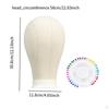 Canvas Block Head Cloth Wig Holder Hat Display Stand Table Training with 40 pins