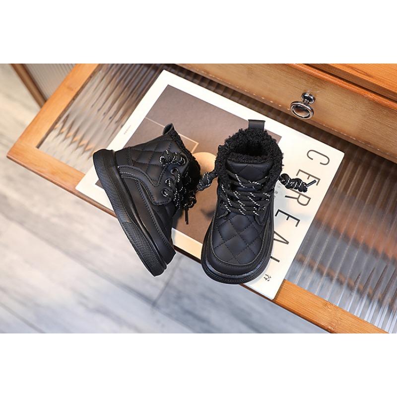 Children's Shoes Winter Girls' Short Boots Soft Soled Bread Shoes Boys' Snow Boots with Velvet Boots