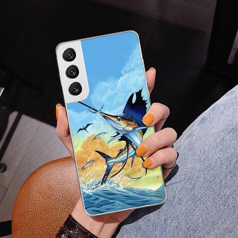 Offshore Angling Fishing Fish Rod Phone Case For Samsung Galaxy S24 S25 Edge S26 Ultra S23 S22 S21 Plus S20 FE + Personalized Pr