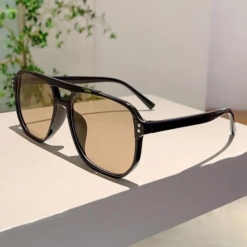 Retro Pilot Sunglasses Uv400 Shade Men Women Driving Glasses Square Fashion Hip Pop Punk Style Outdoor Sports Aviator Eyewear