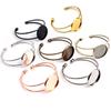 Hohe Qualität 20mm 25mm 8 Farben Bronze Gold Silber Beschichtet Armreif Basis Armband Leere Fassung Schale Fassung Cabochon Cameo