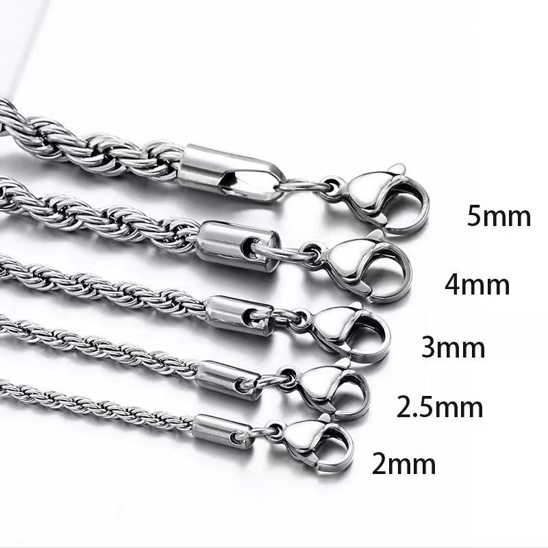 Collana unisex a catena twist: Stile Hip-Hop Ispirato a Giappone e Corea del Sud in Acciaio Inossidabile