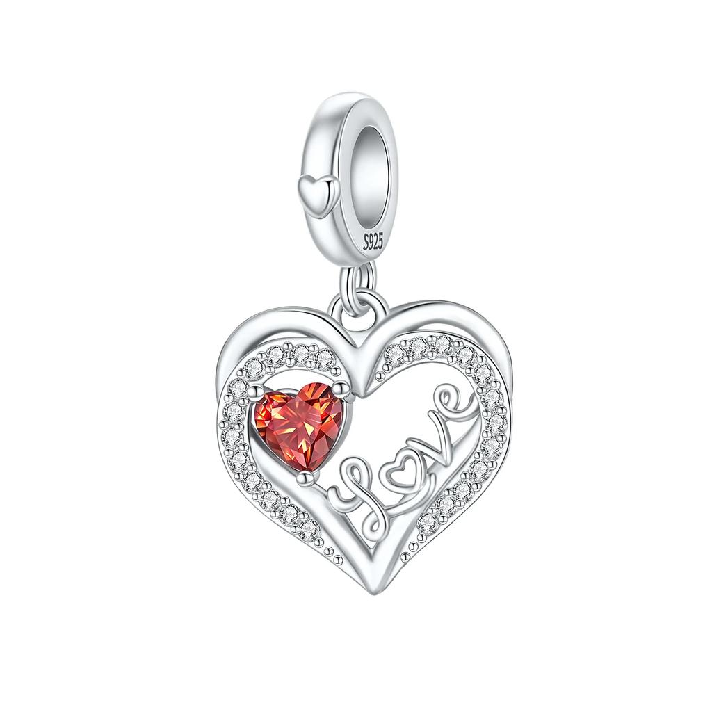 New Original Copper Red Charms Red Bird Heart Mushroom Beads Pendants Fit Bracelet Necklace Diy Jewelry Gift