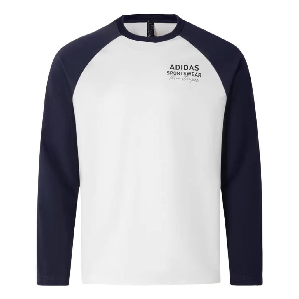 Adidas FW24 Tee LS Series Comfortable Soft Versatile Quick-Dry Long Sleeve T-Shirt Unisex Tops White Ink-Blue JZ2337