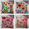 Nordic Watercolor Flower Pillowcase Soft Plush Decor Cartoon Floral Plant Cushion Cover for Sofa Home Children Room Pillow Case