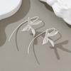 Exquisite Blooming Flower Hook Earrings Simple Accessories Gold Silver Color Plant Drop Dangle Earrings
