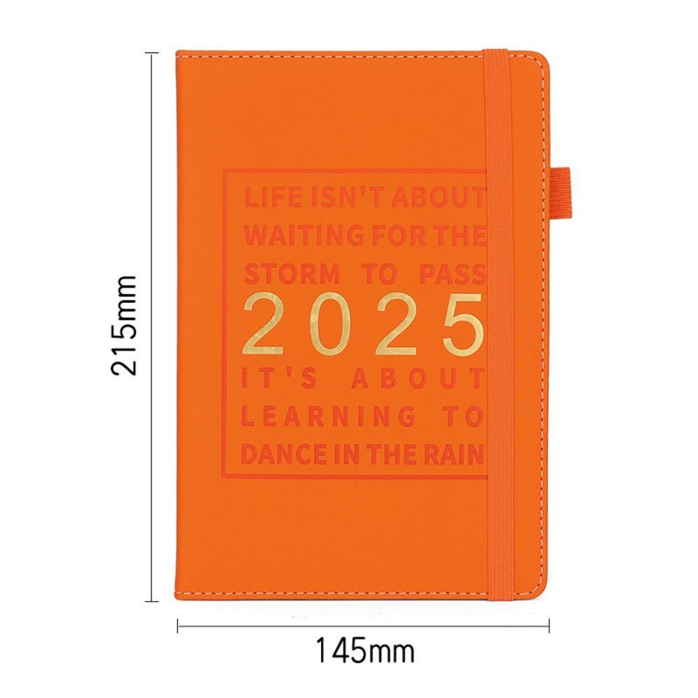 

A5 2025 Планировщик Блокнот Кожаная Обложка Ежедневник Планировщик Органайзер Блокнот 2025 Календарь Блокнот оранжевый