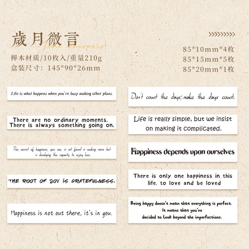 

Gift Wise Vocabulary English Handbook Seal Cross Border Wooden Seal Celebrity Quotes Popular Words Handbook Decorative Kawai